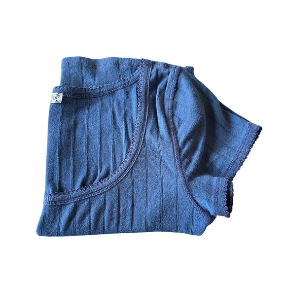 Free People Blue Ribbed Tee - Picture 6 of 7